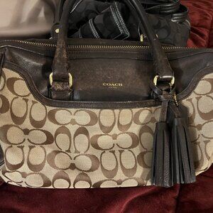 Coach Bowling Handbag - Brown with Tassle